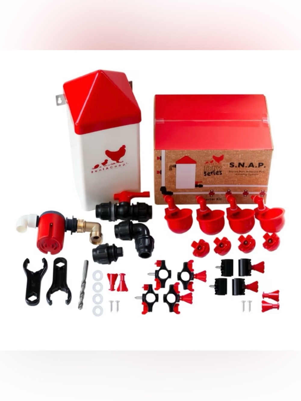 RentACoop Secure Non-Adhesive PVC (S.N.A.P) Glueless Watering System Starter Kit